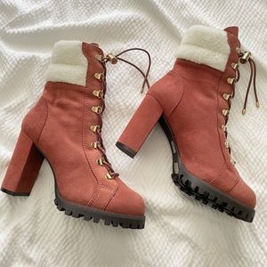 Stuart Weitzman Shearling Heeled Boots